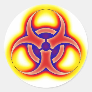 Biohazard Glow Classic Round Sticker