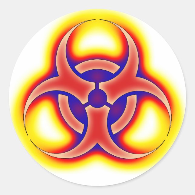 Biohazard Glow Classic Round Sticker (Front)