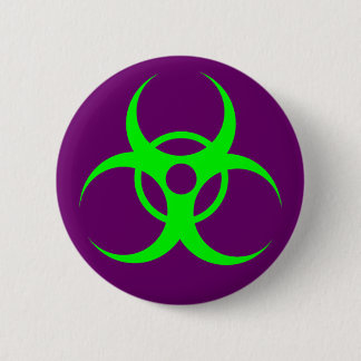 Biohazard Green on Purple Button