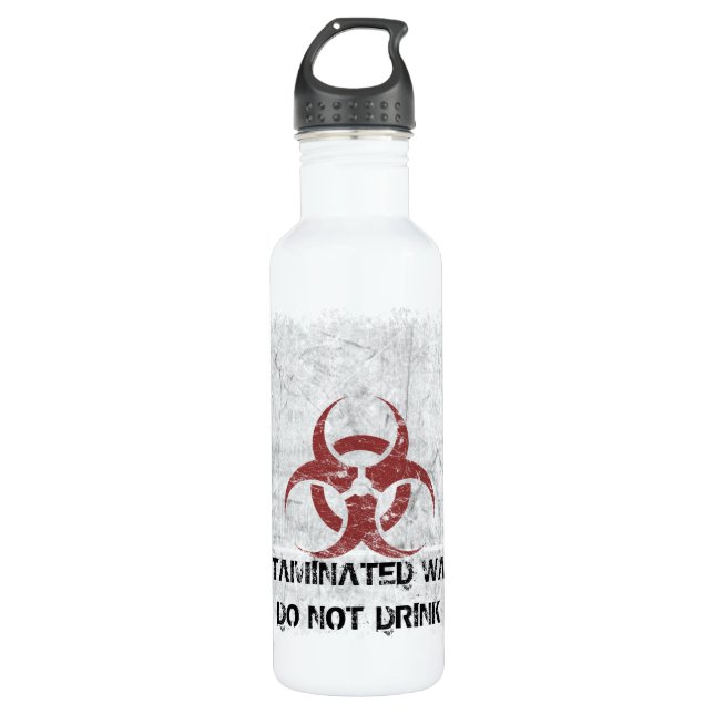 Biohazard Grunge Customisable 710 Ml Water Bottle (Front)