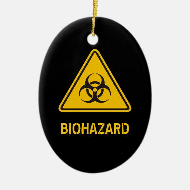 Biohazard Icon Ceramic Tree Decoration (Front)