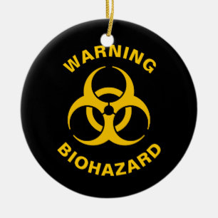 Biohazard Icon Ceramic Tree Decoration