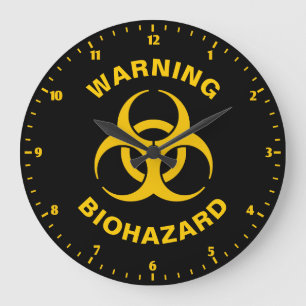 Biohazard Icon Large Clock