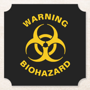 Biohazard Icon Paper Coaster