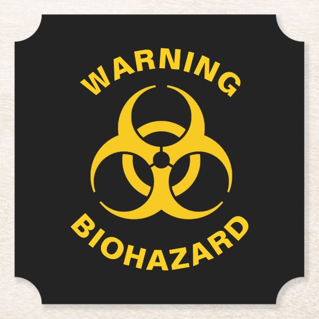 Biohazard Icon Paper Coaster (Front)