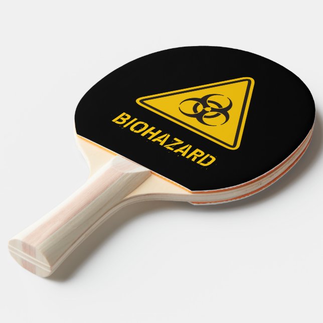 Biohazard Icon Ping Pong Paddle (Front Angle)