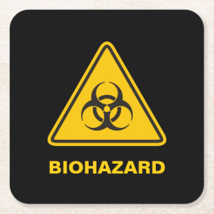 Biohazard Icon Square Paper Coaster