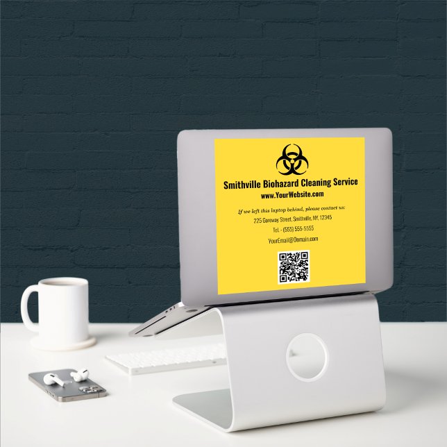 Biohazard Industry - Black on a yellow background (Biohazard Industry - Black on a yellow background Sticker by Office Accessories Shop)