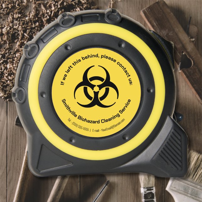 Biohazard Industry - Black on a yellow background 1 (Biohazard Industry - Black on a yellow background Tape Measure by Office Accessories Shop)