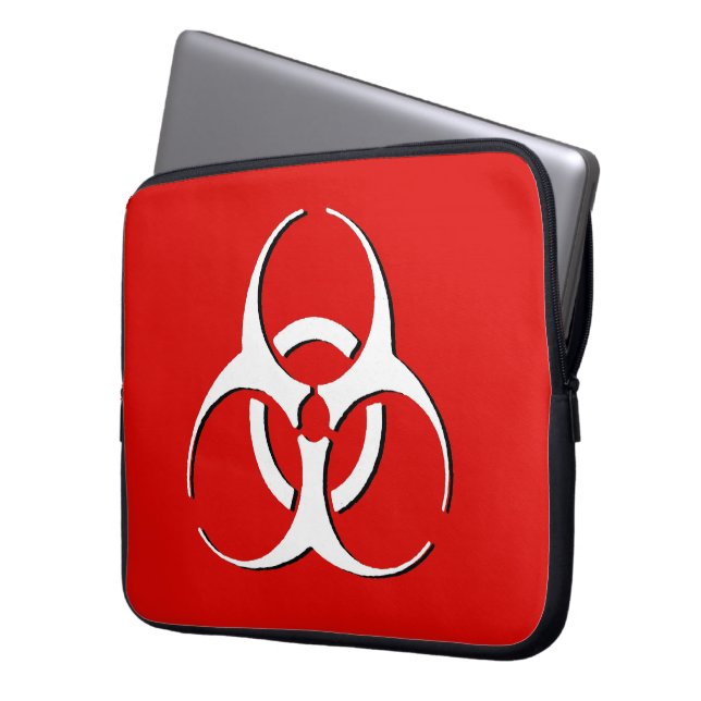 Biohazard Laptop Sleeve - Classic Bone, Ash, Blood (Front Left)