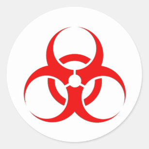 Biohazard red design! classic round sticker