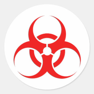Biohazard red design! classic round sticker