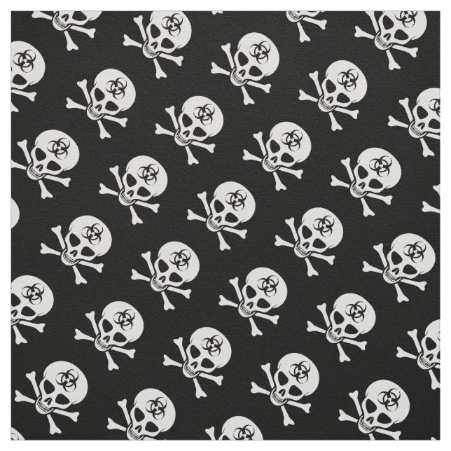 Biohazard Skull and Crossbones Fabric (Swatch)