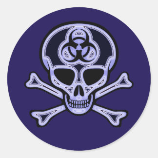 Biohazard Skull and Crossbones Sticker