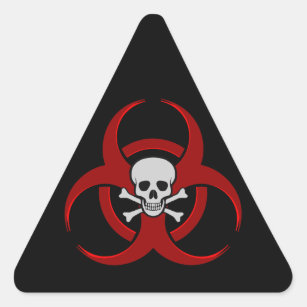 Biohazard Skull Triangle Sticker