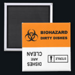 Biohazard Sterile Dishwasher Magnet<br><div class="desc">Magnet to tell you and others whether the dishes inside are dirty (biohazard waste!) or clean (sterile).  Perfect for biology,  medicine,  chemistry,  and other science geeks.</div>