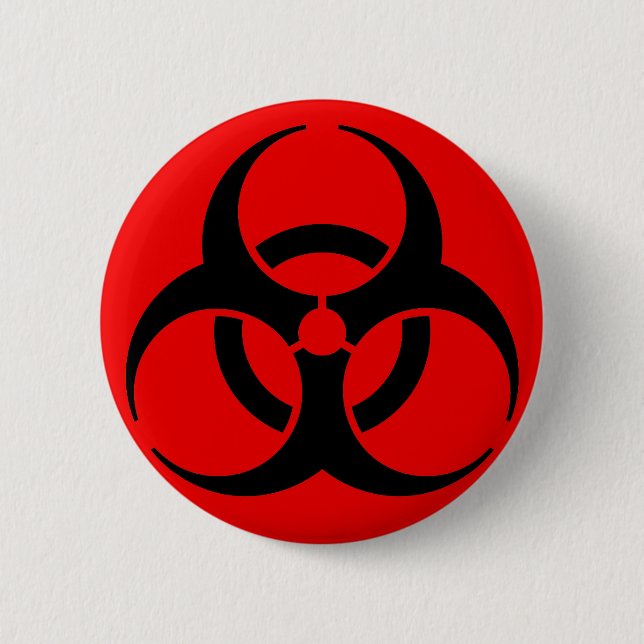 Biohazard Symbol 6 Cm Round Badge (Front)