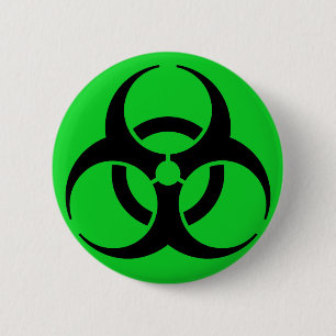 Biohazard Symbol 6 Cm Round Badge