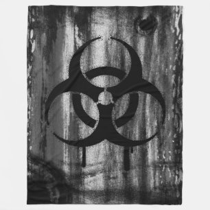 Biohazard Symbol Black Spraypaint Stencil Fleece Blanket