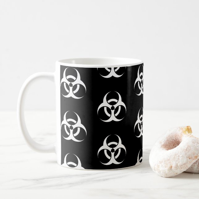 Biohazard Symbol  Coffee Mug (With Donut)