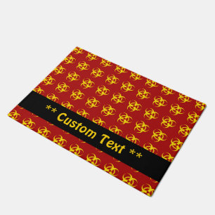Biohazard Symbol Doormat w/ Custom Text