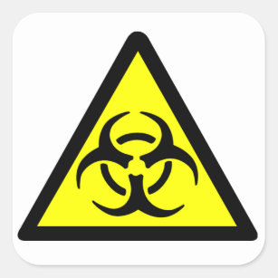 Biohazard Symbol Square Sticker