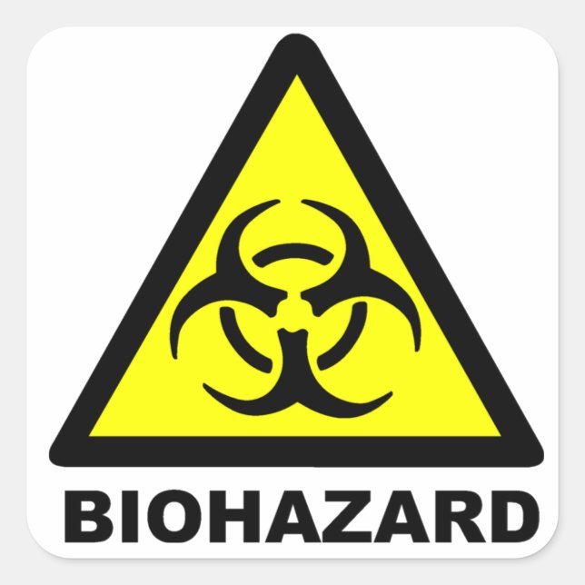 Biohazard Symbol Square Sticker (Front)