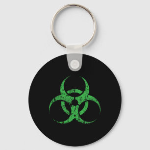 Biohazard Symbol Vintage Green Funny Halloween  Key Ring