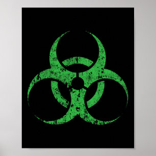 Biohazard Symbol Vintage Green Funny Halloween  Poster
