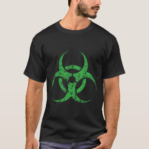 Biohazard Symbol Vintage Green Funny Halloween  T-Shirt