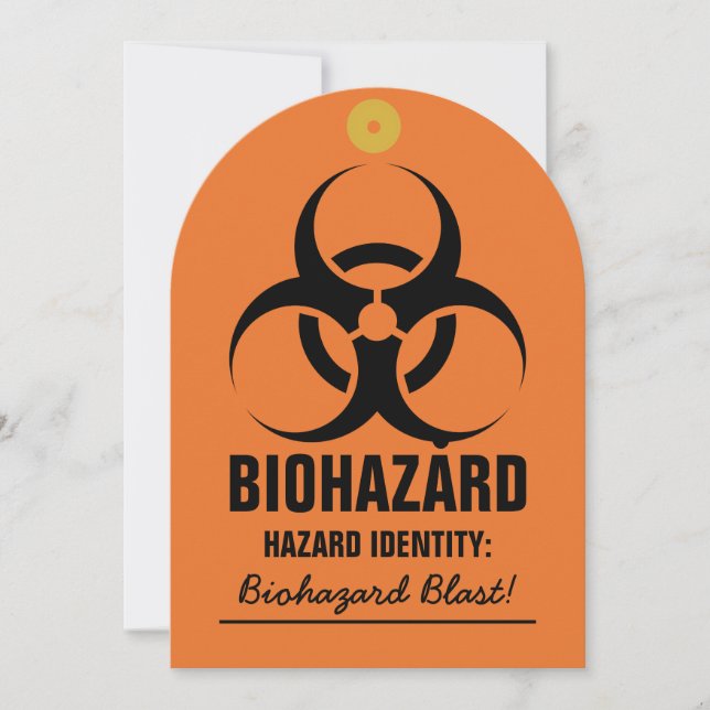 Biohazard Tag Halloween Party Invitation (Front)