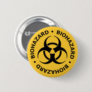 Biohazard Warning 6 Cm Round Badge