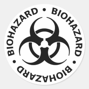 Biohazard Warning Classic Round Sticker