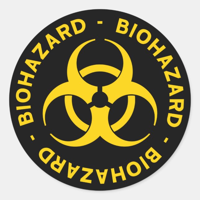Biohazard Warning Classic Round Sticker (Front)