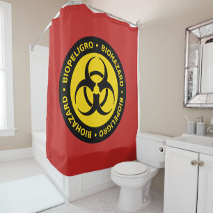Biohazard Warning Sign Shower Curtain