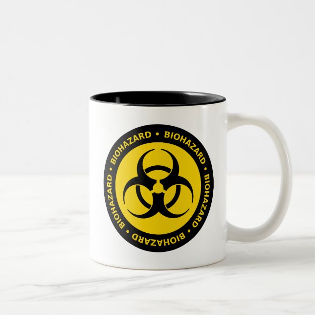 Biohazard Warning Two-Tone Coffee Mug (Right)
