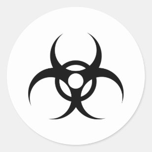 biohazard waste symbol classic round sticker