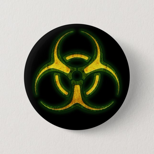 Biohazard Zombie Warning 6 Cm Round Badge (Front)