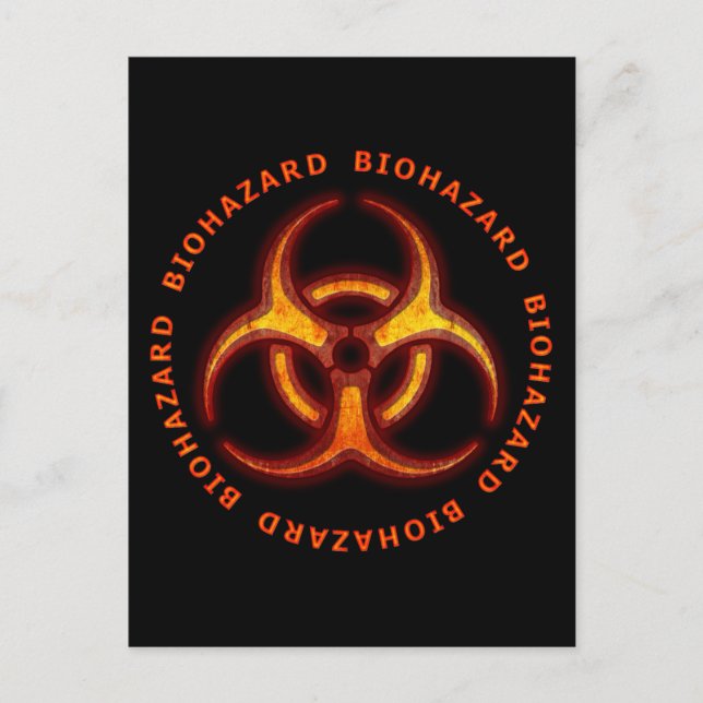 Biohazard Zombie Warning Postcard (Front)