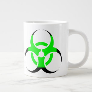 Biological Biohazard Symbol green and black Large Coffee Mug
