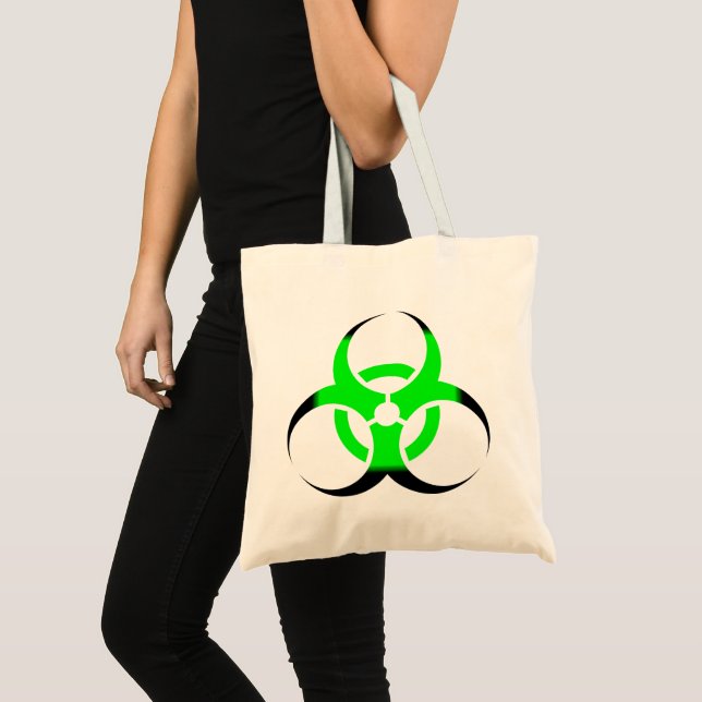 Biological Biohazard Symbol green and black Tote Bag (Front (Product))