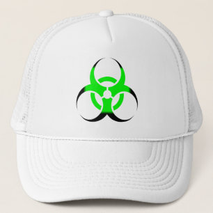 Biological Biohazard Symbol green and black Trucker Hat