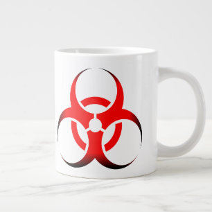 Biological Biohazard Symbol red and black Large Coffee Mug