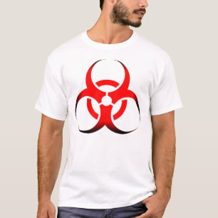 Biological Biohazard Symbol red and black T-Shirt