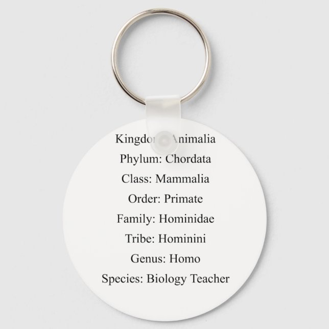 Biological Classification - Biology Teacher Key Ring (Front)