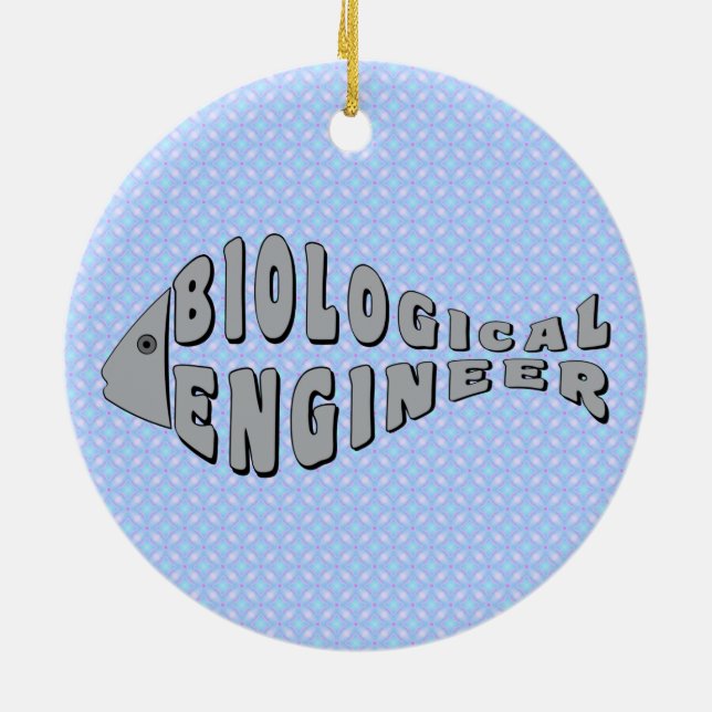 Biological Engineer Grey Fish Ceramic Tree Decoration (Back)