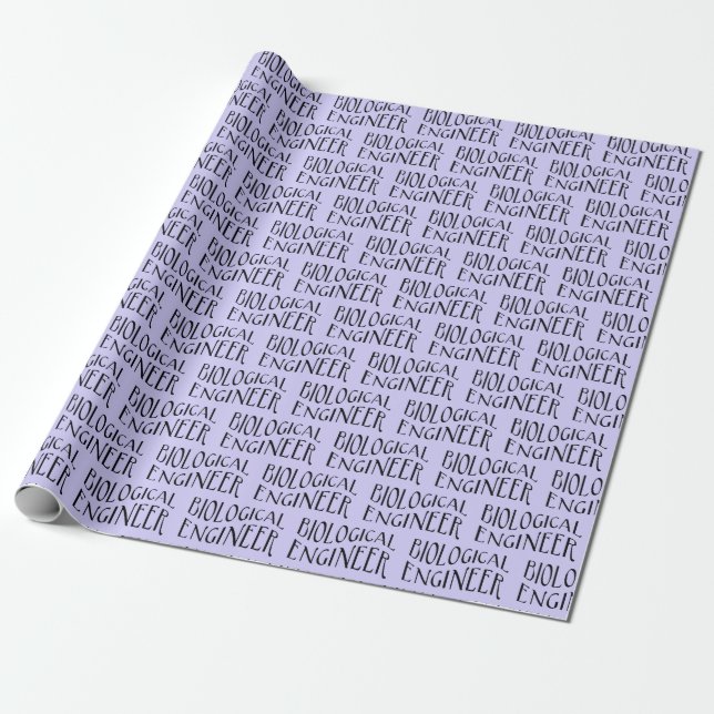 Biological Engineer Grey Wavy Text Wrapping Paper (Unrolled)