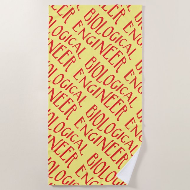 Biological Engineer Text Beach Towel (Front)