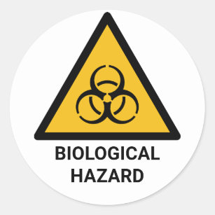 Biological Hazard Warning, Biohazard Symbol Classic Round Sticker