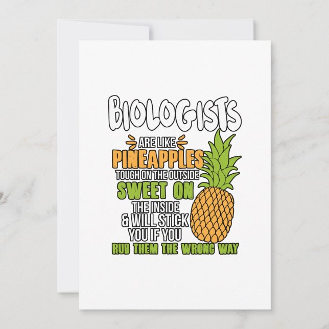 Biologists Are Like Pineapples. Holiday Card (Front)